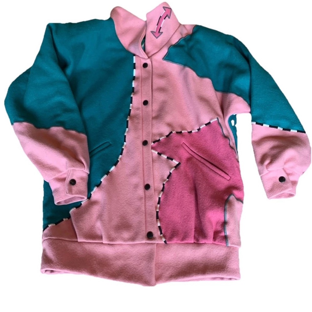 90’s C. O. D. Pink & Teal Wool Bomber